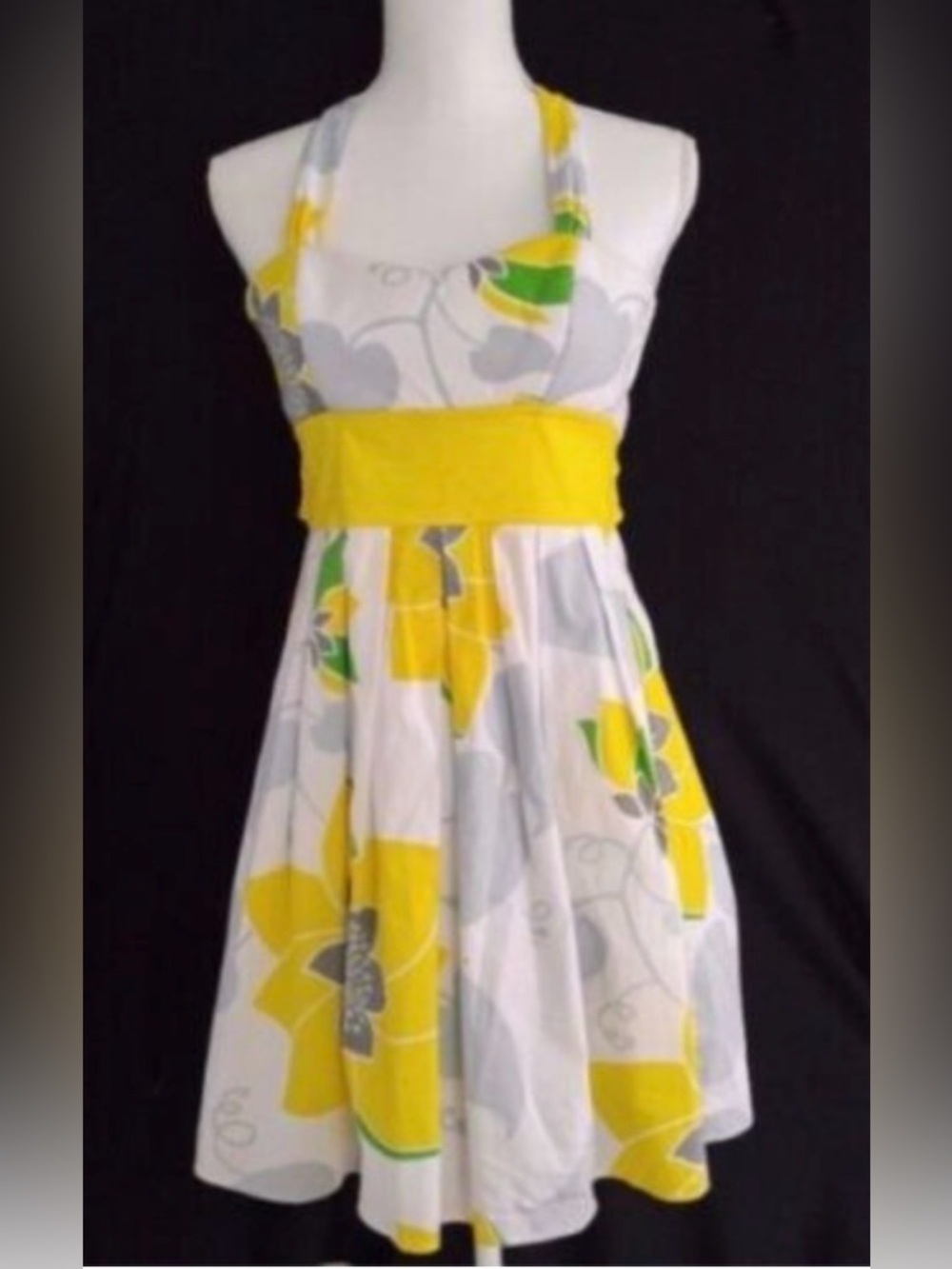 City Triangles Size 13 Yellow Floral Halter Sun Dress Pinup Sweetheart Pin Up - Picture 11 of 11